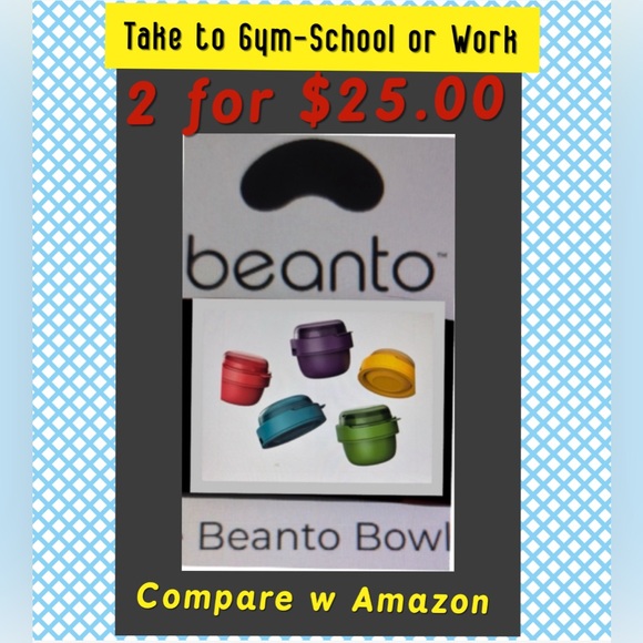 mattel Other - BEANTO Bowls Take to Work. School or Gym. Bowls ONLY. Compare with Amazon. & Red